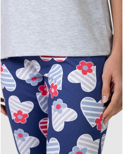 Pyjama court Lost In Flowers Coton Massana (Gris Vigoré)