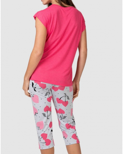 Pyjama court Fraise Massana (Fuchsia)