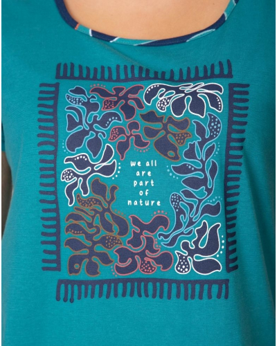 Nature short pajamas 100% Cotton Massana (Petrol)