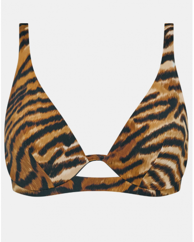 Soutien-gorge de bain mono-armature plongeant Chantelle Vita (Tigre)
