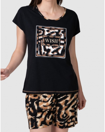 Massana Wish Short Pajama 100% Cotton (Black)