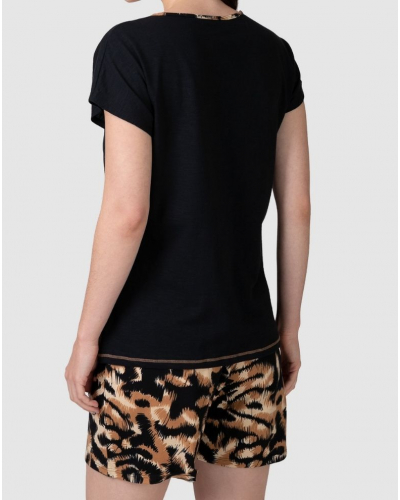 Pyjama court Wish 100% coton Massana (Noir)