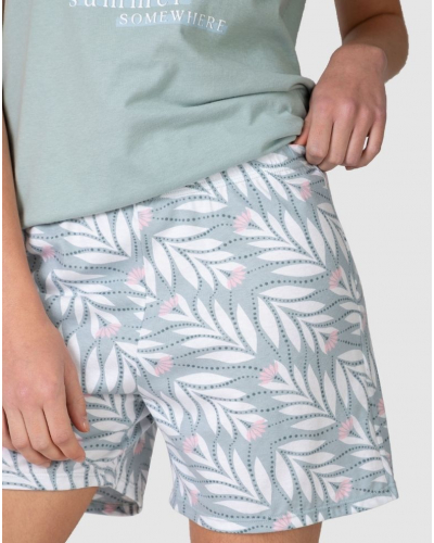 Pijama corto Summer 100% algodón Massana (Kaki)