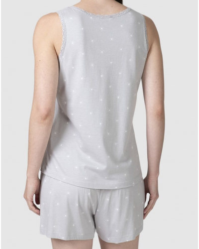 Pijama corto con camiseta de tirantes Algodón Massana (Gris)