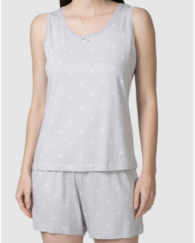 Pyjama court débardeur coton Massana (Gris)