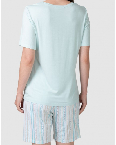 Short-sleeve V-neck Modal pyjama Massana (Turquoise)