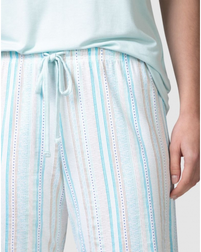 Pijama mangas cortas con escote en V Modal Massana (Turquoise)