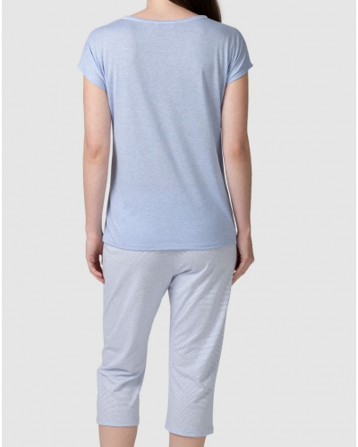 Pyjama manches courtes Sunset Coton Massana (Celeste)