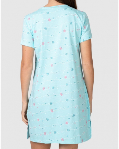 Liquette boutonnée Coton et Modal Massana (Turquoise)