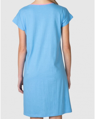 Massana Buttoned Floral Nightshirt 100% Cotton (Blue)