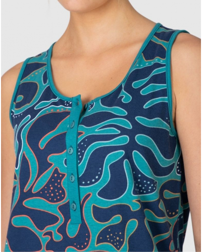 Liquette boutonnée 100% coton Massana (Petrol)