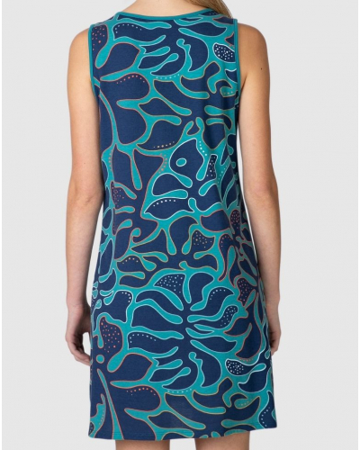 Camisón abotonado 100% algodón Massana (Petrol)