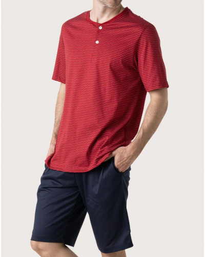 Pijama corto 100% algodón Eminence Mercerise (Rouge print vague)