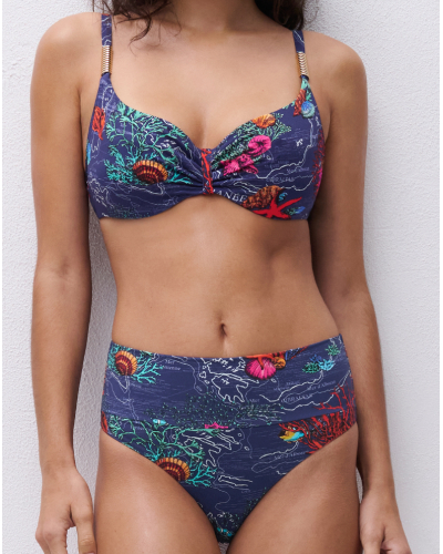 Underwired full-cup bath bra Chantelle Icon (Dark Mediterranean)