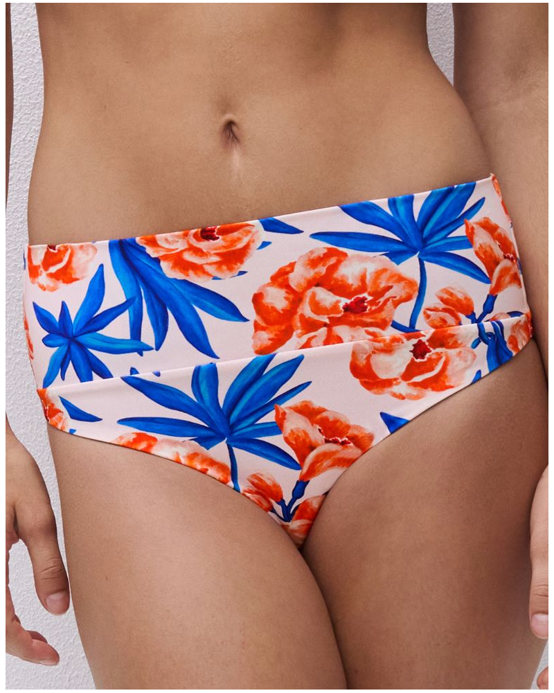 Culotte de bain taille haute ajustable Chantelle Sauvage (Fleur de laurier)