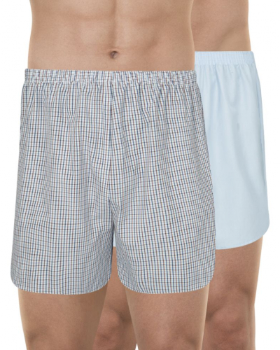 Pack of 2 jockstraps 100% Cotton Eminence Chaine et Trame (Carreaux bordeaux/Ciel)