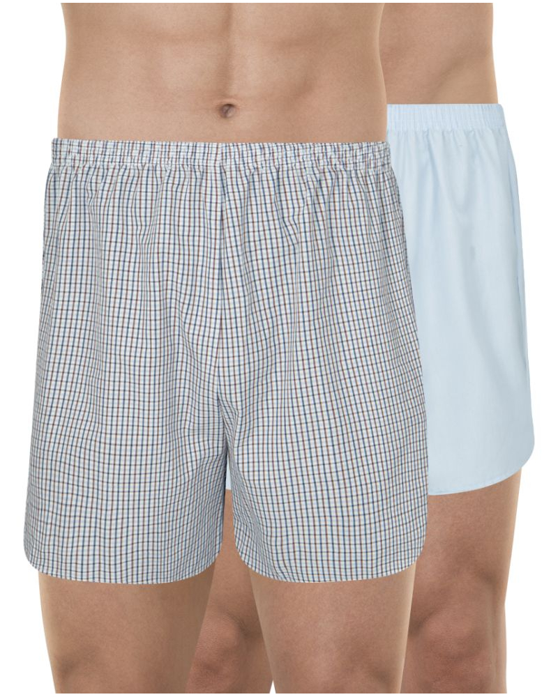 Pack of 2 jockstraps 100% Cotton Eminence Chaine et Trame (Carreaux bordeaux/Ciel)