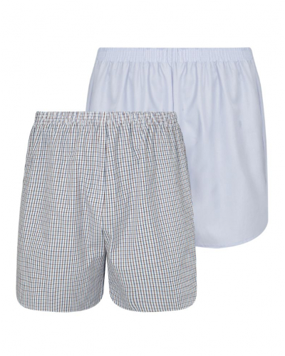 Pack de 2 suspensorios 100% Algodón Eminence Chaine et Trame (Carreaux bordeaux/Ciel)