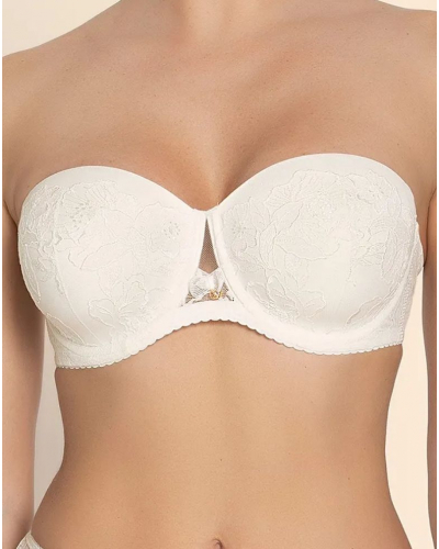 Deep cup strapless bra Lise Charmel Sublime Organza (Ecru Nacre)