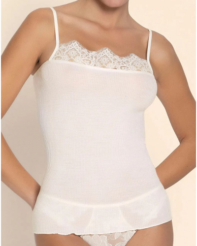 Top laine et soie Lise Charmel Plaisir Caresse (Ecru Nacre)