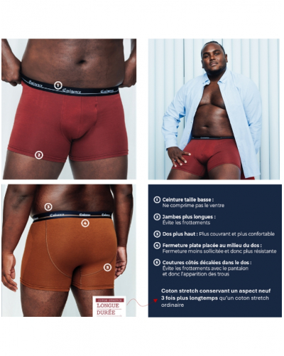 Pack of 3 Stretch Cotton Boxers Eminence Big Sizes (Navy / Heather Gray / Camel)