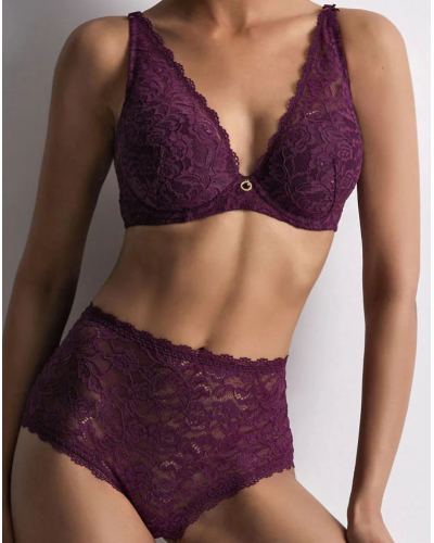Plunge scarf bra Aubade Rosessence (Berry)