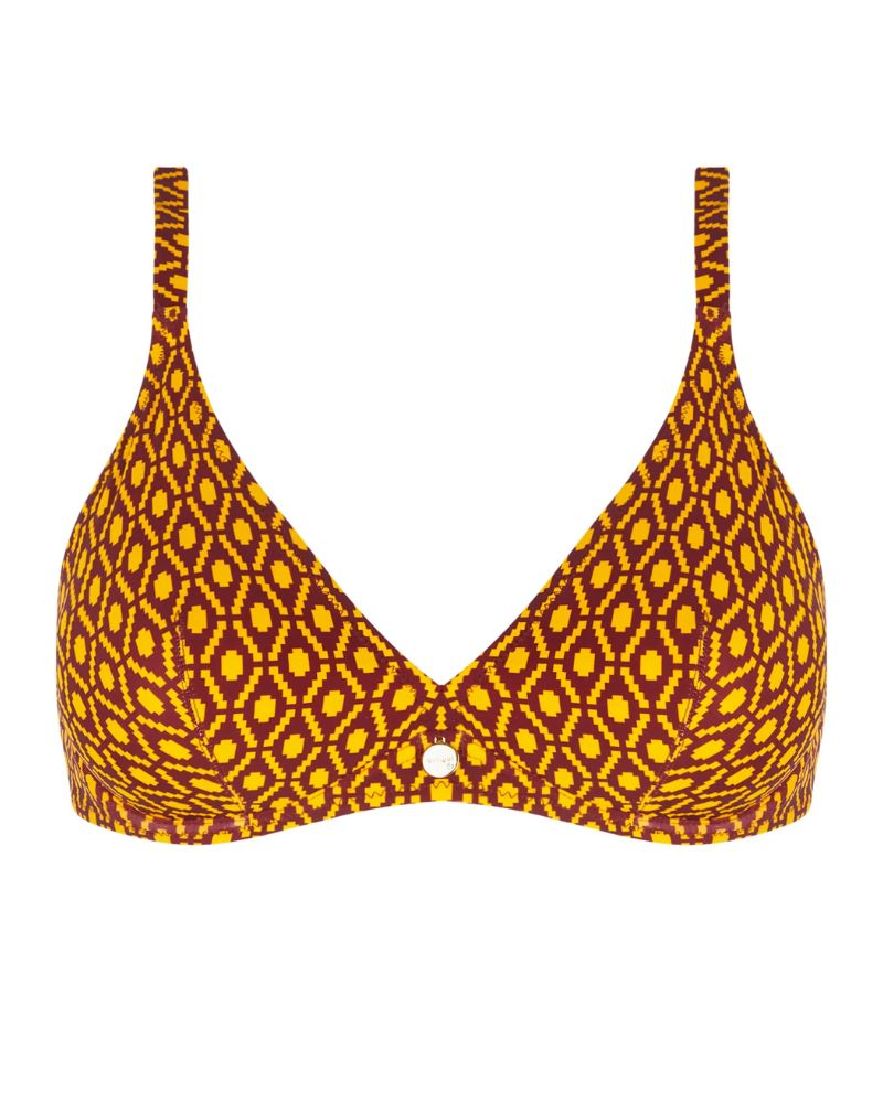 Soutien-gorge de bain triangle armatures Antigel La Papoue (Jaune Papou)