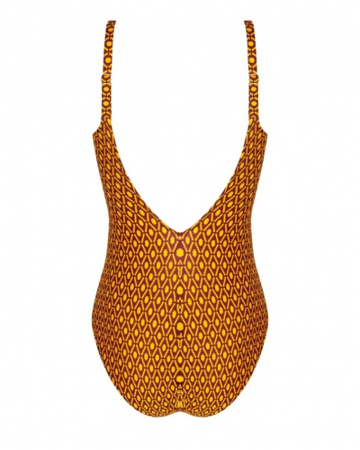 Wireless one-piece swimsuit Antigel La Papoue (Jaune Papou)