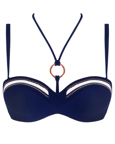Soutien-gorge de bain bandeau coque Lise Charmel Cordage Précieux (Cordage Navy)