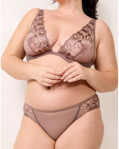 Underwired triangle bra Maison Lejaby Sin (Fauve)