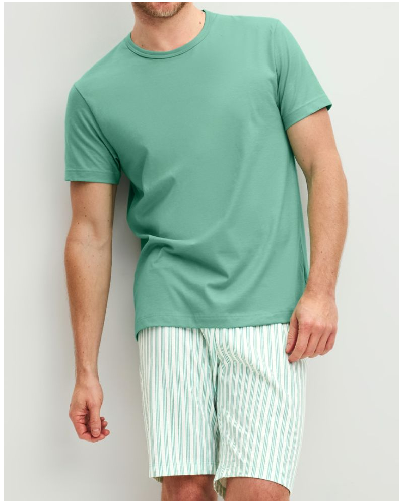 Pyjama court homme 100% Coton Bio Calida Relax Easter (Crème de Menthe)