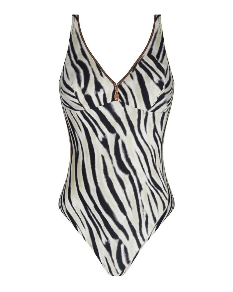 Maillot de bain une pièce sans armature Antigel La Tigre Blanc (Tigre Bronze)
