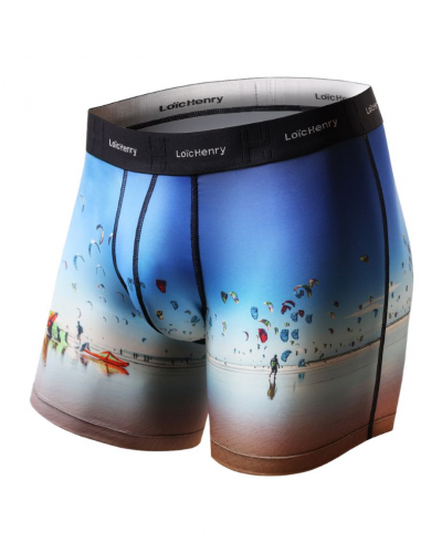 Boxer microfibre Loïc Henry Skyline (Imprimé Multicolore)