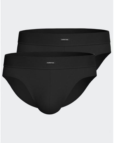 Paquete de 2 slips de algodón Impetus Cotton Stretch (Negro)