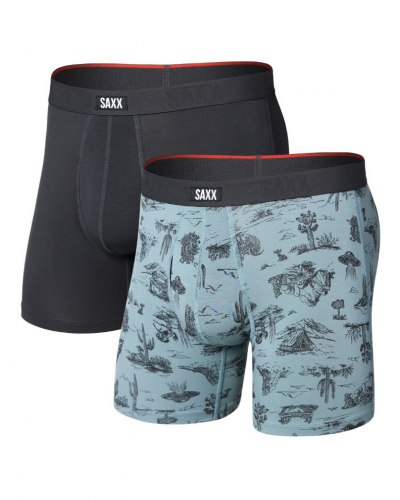 Paquete de 2 bóxeres Saxx Vibe Xtra Soft Comfort  (Desert Daydream/Faded Negro)