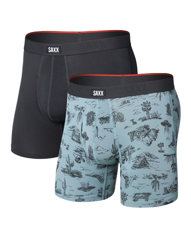 Paquete de 2 bóxeres Saxx Vibe Xtra Soft Comfort  (Desert Daydream/Faded Negro)