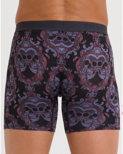 Bóxer con bragueta Saxx Vibe Xtra (Skull Brocade/Negro)