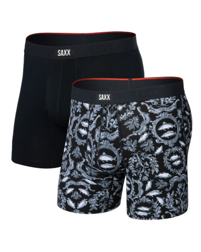 Paquete de 2 bóxeres Saxx Vibe Xtra Soft Comfort (Backsplash/Negro)