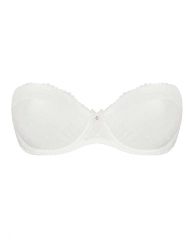 Soutien-gorge bandeau coque Antigel Résille Bohème (Ecru Nacre)