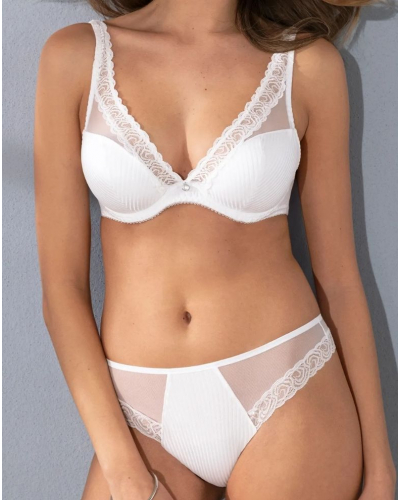 Sujetador plunge de media espuma Antigel Boyish Séduction (Blanco)