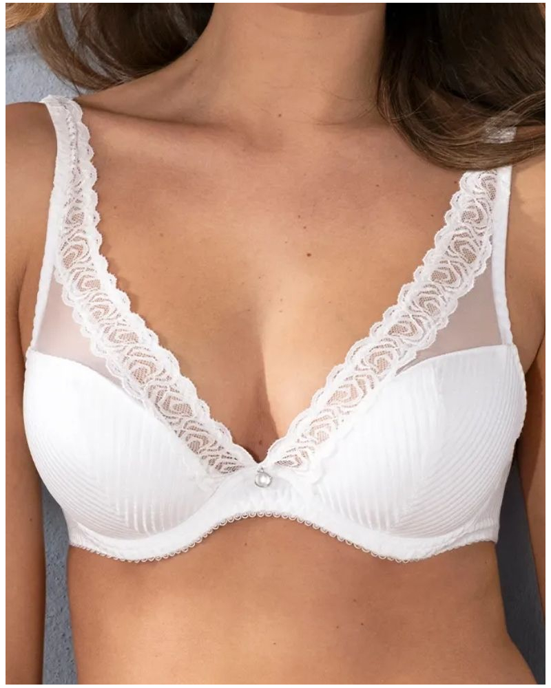 Demi-foam plunge bra Antigel Boyish Séduction (White)