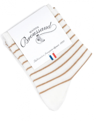 Women's socks Maison Broussaud La Marinière (Blanc/Or)