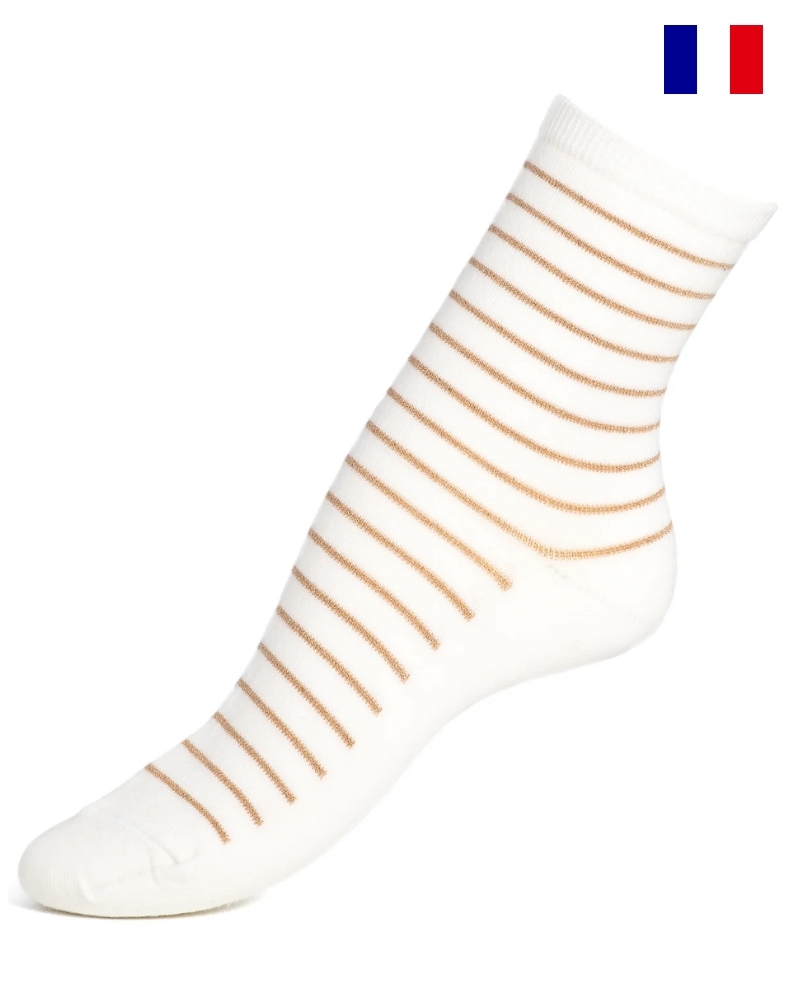 Women's socks Maison Broussaud La Marinière (Blanc/Or)