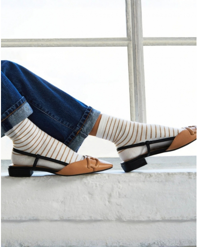 Women's socks Maison Broussaud La Marinière (Blanc/Or)