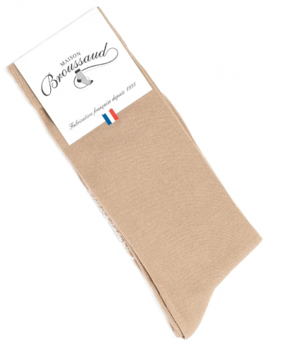 Chaussettes en coton homme Maison Broussaud (Beige)