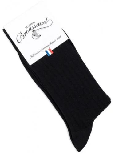 Chaussettes homme en coton Maison Broussaud Les fils d'Ecosse (Noir)