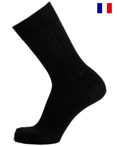 Chaussettes homme en coton Maison Broussaud Les fils d'Ecosse (Noir)