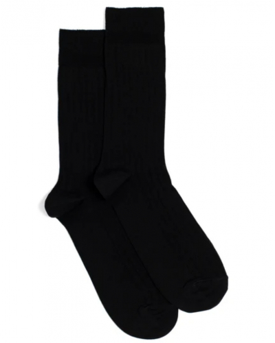 Men's cotton socks Maison Broussaud Les fils d'Ecosse (Black)
