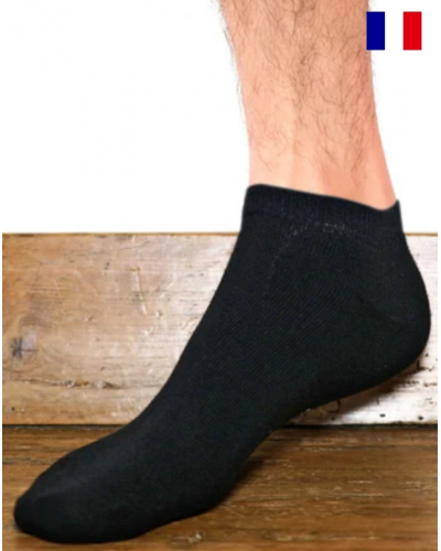 Socquettes homme en coton Maison Broussaud Les Invisibles (Noir)