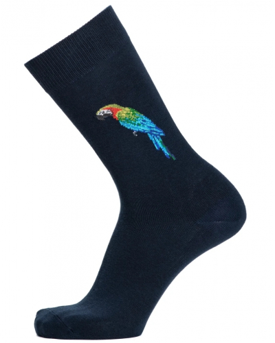 Calcetines de algodón para hombre Maison Broussaud Le perroquet (Marine)